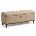 Sitzbank 120×45×50 cm Bouclé Beige mit Stauraum Skandinavischer Stil