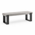 Sitzbank 160×40×45 cm Betonoptik Grau mit Metallgestell Schwarz - Modern