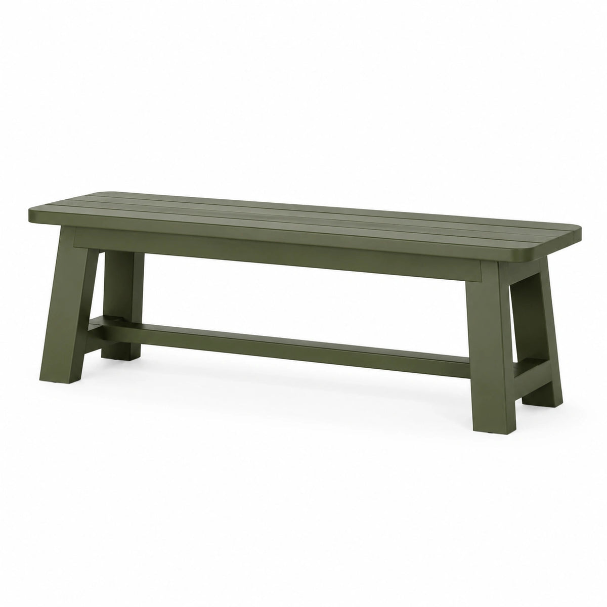 Gartenbank 180×40×45 cm aus Holz in Olivgrün mit Lattenfläche