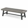 Sitzbank 120×40×45 cm mit Seilgeflecht in Grau und Stahlgestell im modernen Stil