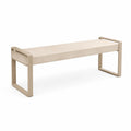 Sitzbank 120×40×45 cm beige gepolstert mit Metallgestell für Flur im modernen Stil