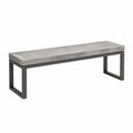 Sitzbank 120 x 40 x 45 cm Beton Metall Grau Schwarz im Industriestil
