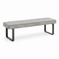 Sitzbank 120×40×45 cm aus Beton Grau mit Metallgestell Schwarz im Industriestil