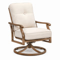 Drehsessel 75×82×100 cm mit Metallgestell in Beige und Braun gepolstert